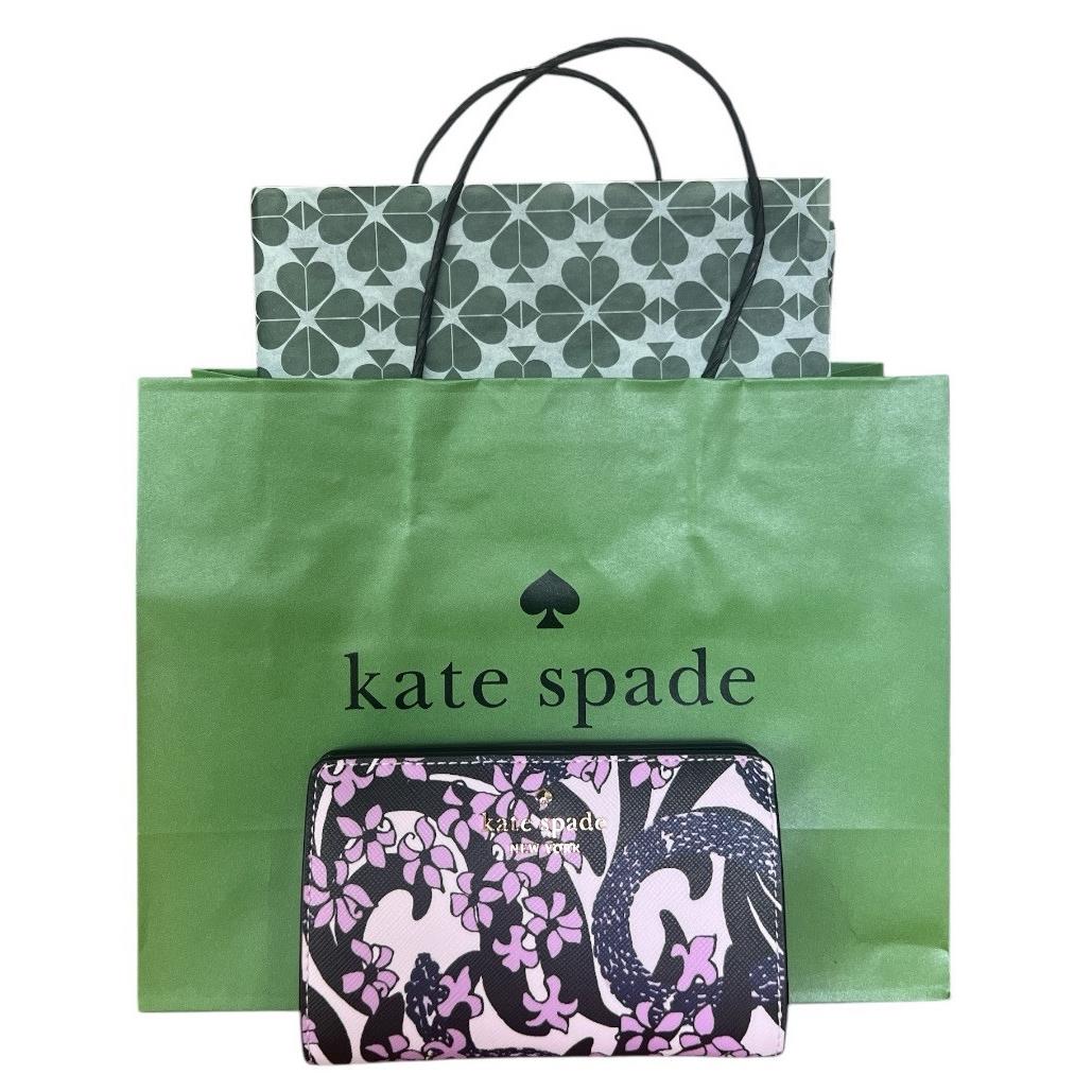 Kate Spade Madison Medium Compact Bifold Wallet Snake Garden Floral Lunar Year