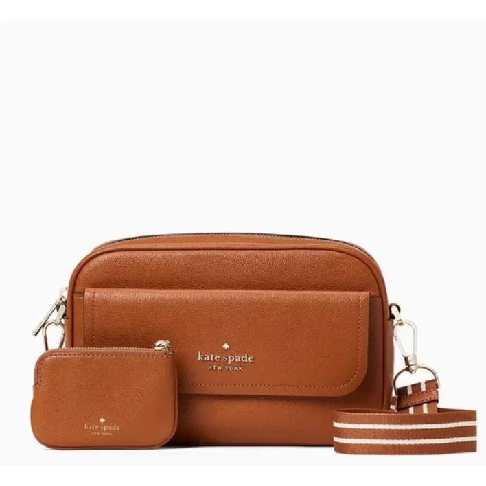 Kate Spade Rosie Camera Bag Flap Crossbody Pebble Leather Warm Gingerbread
