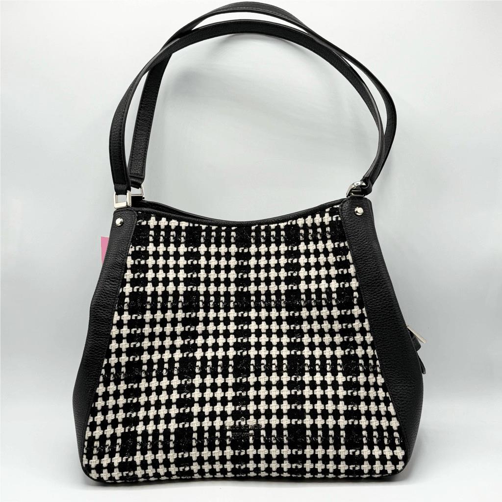 Kate Spade Leila Tweed Medium Triple Compartment Shoulder Bag Tote
