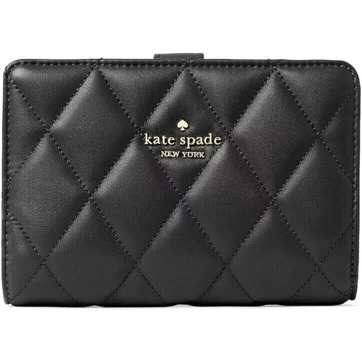 Kate Spade Carey Quilted Leather Medium Bifold Wallet Black - Stylish