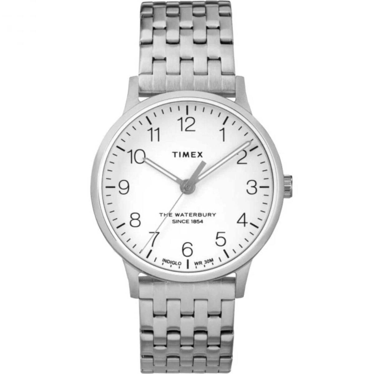 Timex Women`s Watch Waterbury Quartz White Dial Silver Steel Bracelet Tw2R72600