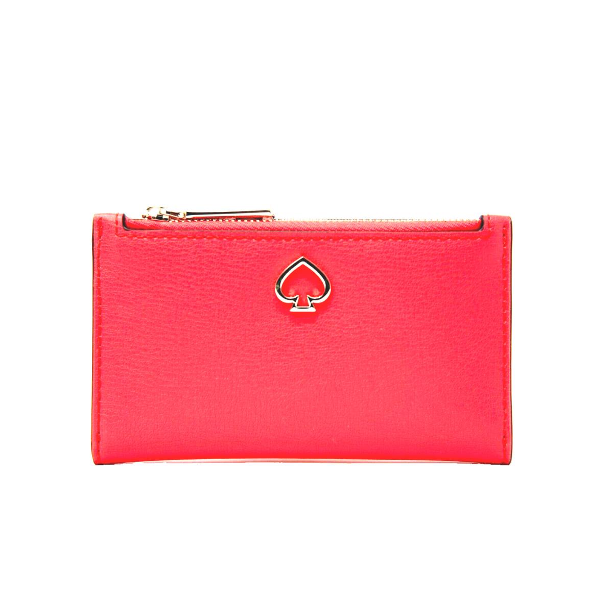 Kate Spade Small Slim Bifold Adel Wallet Stoplight Light Red