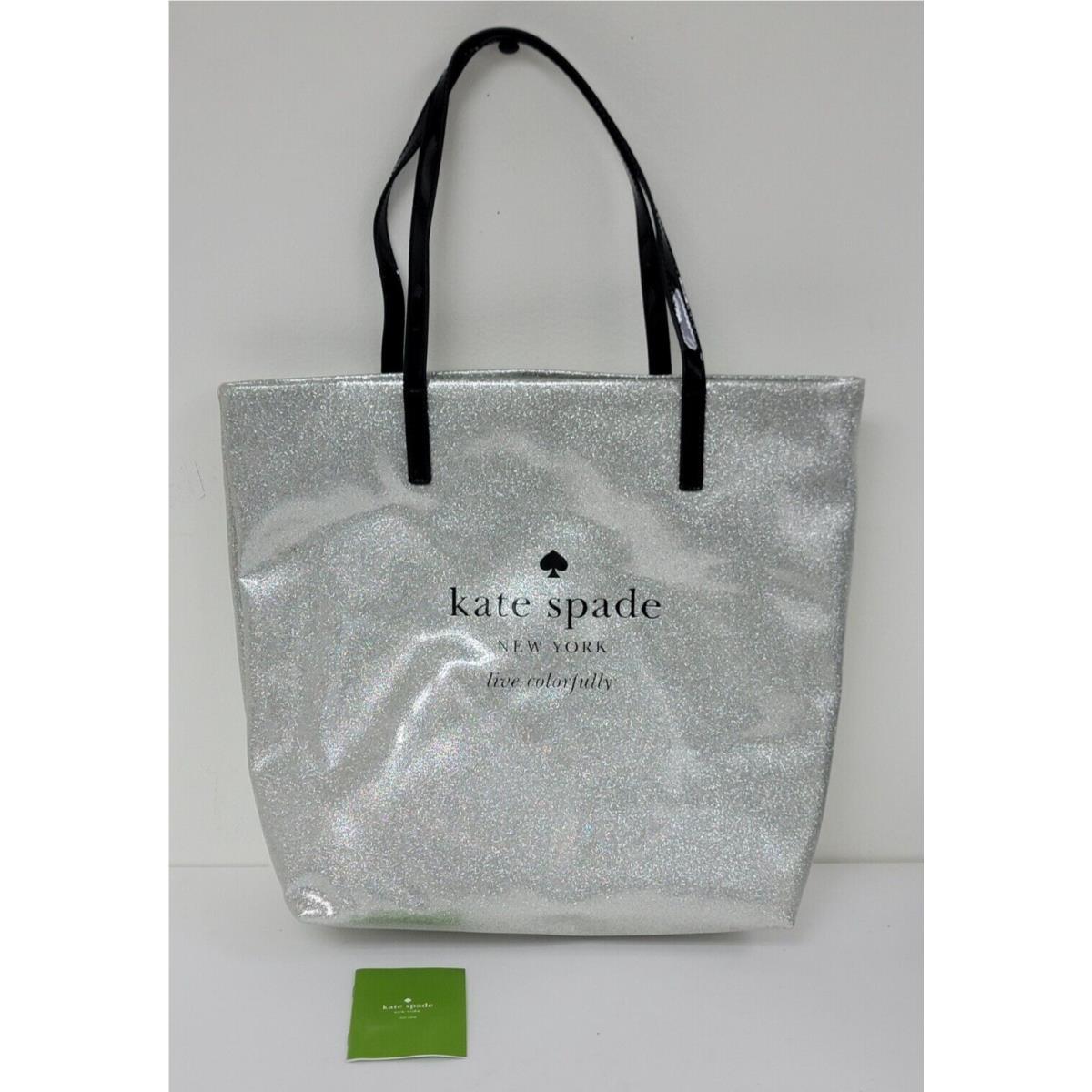 Kate Spade New York Holiday Drive Silver Sparkle Bon Shopper Tote New