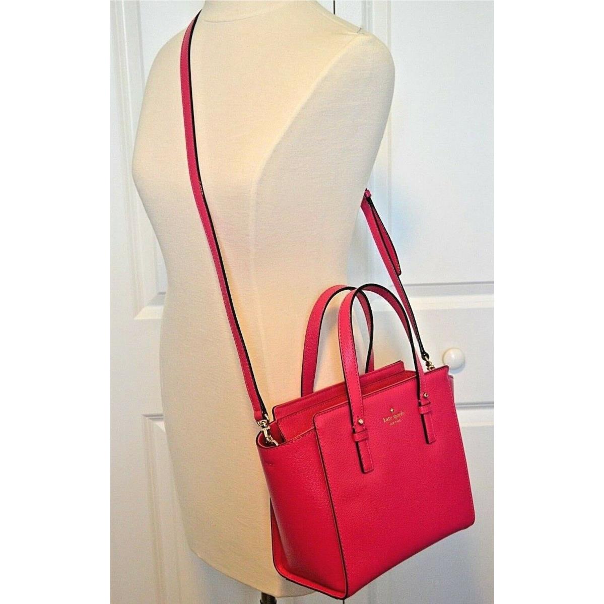 Kate Spade Purse Pink Leather Crossbody Shoulder Bag Grand St Hayden Satchel New