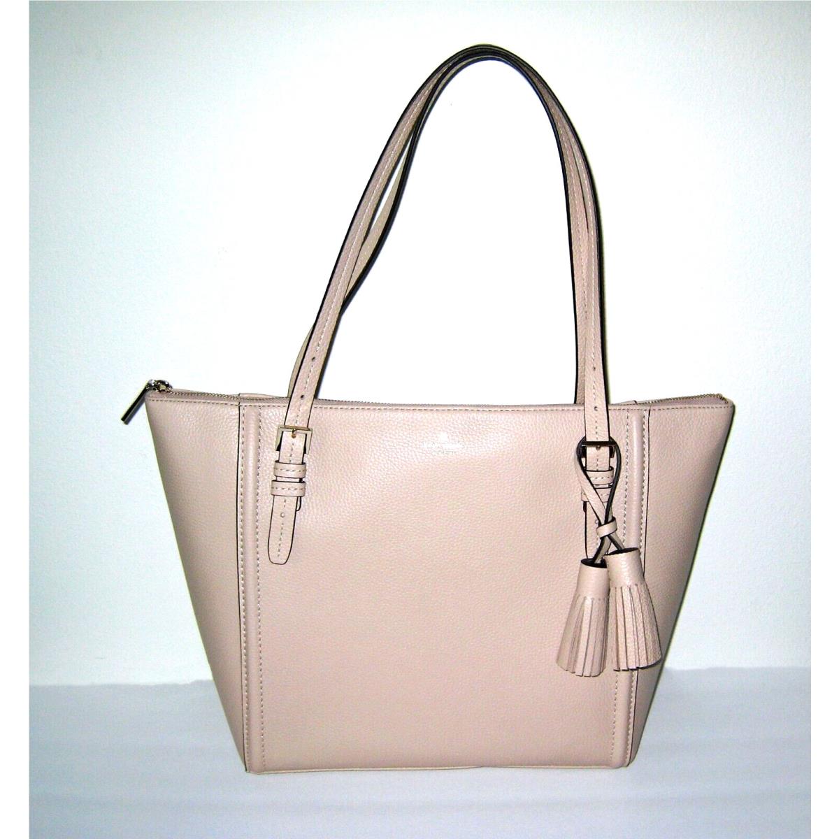 Kate Spade Maya Shoulder Pebble Leather Tote Handbag Warm Beige WKRU5798 New