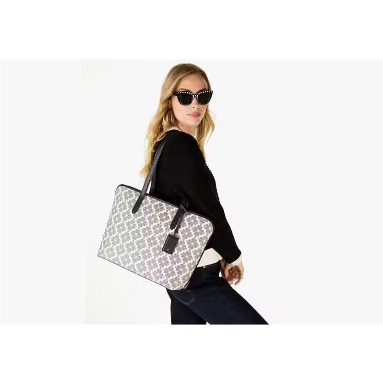 Kate Spade Signature Spade Flower Tote/shoulder Bag-black/white