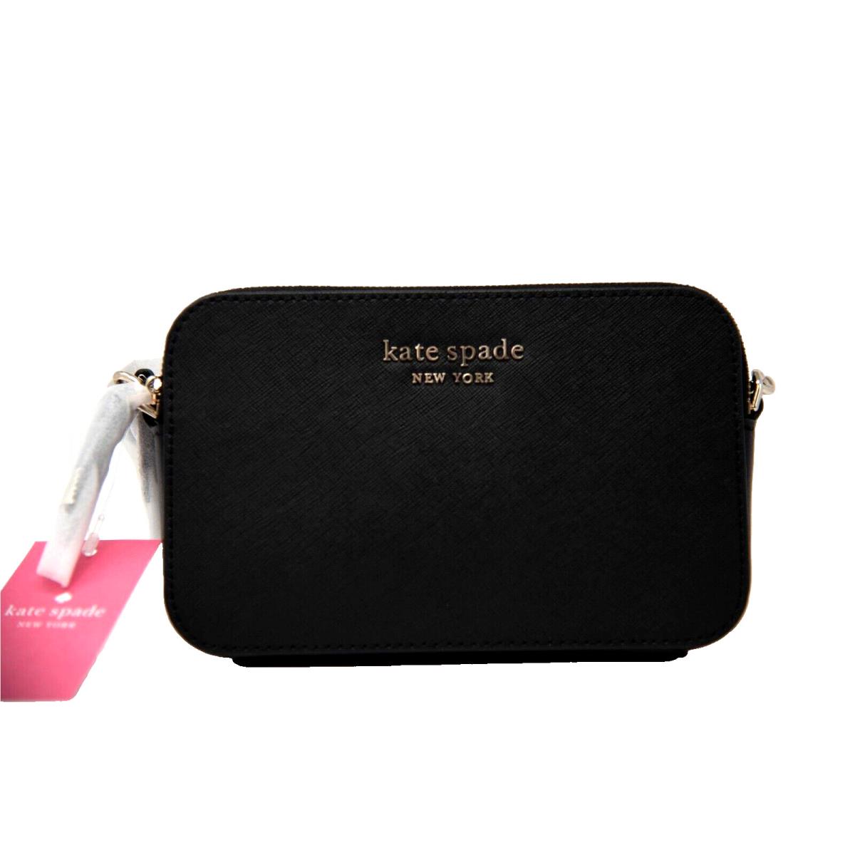 Kate Spade Double Zip Crossbody Cameron Bag Leather in Black