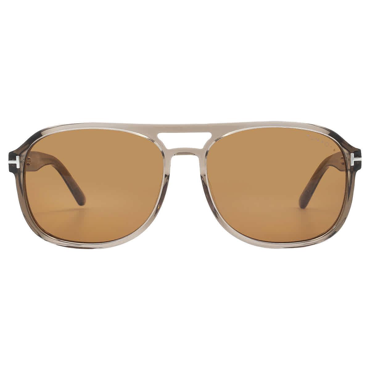 Tom Ford Rosco Brown Pilot Men`s Sunglasses FT1022 45E 58 FT1022 45E 58
