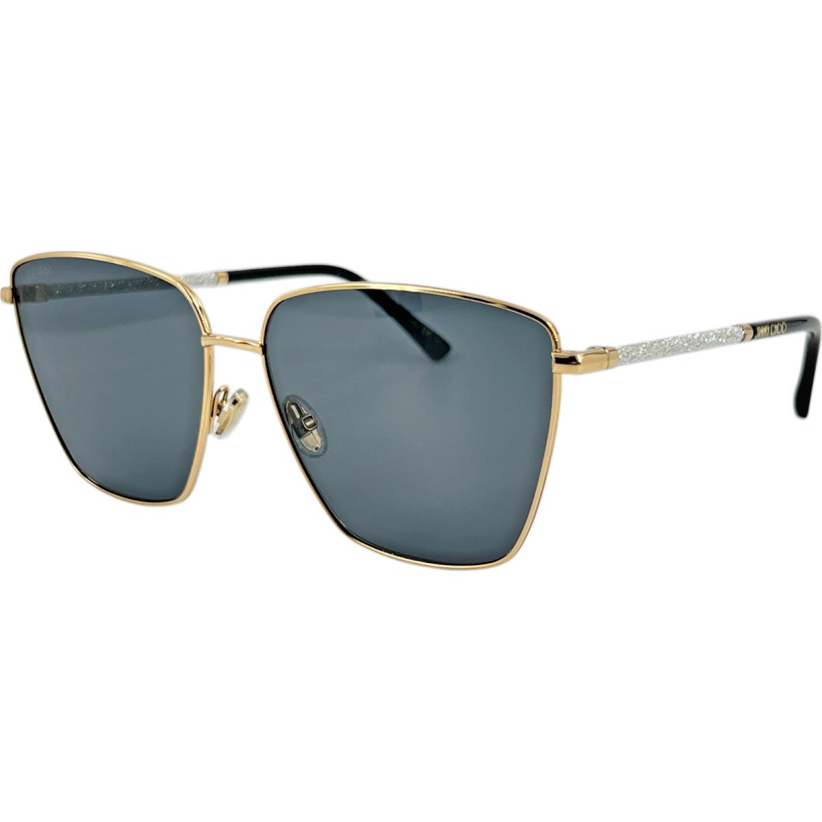 Jimmy Choo Lavi S Womens Metal Sunglass 02M2IR Black Gold 60-14 Italy w Case