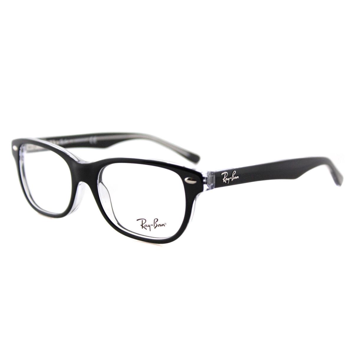 Ray-ban RY 1555 3529 Black On Transparent Plastic Rectangle Eyeglasses 48mm