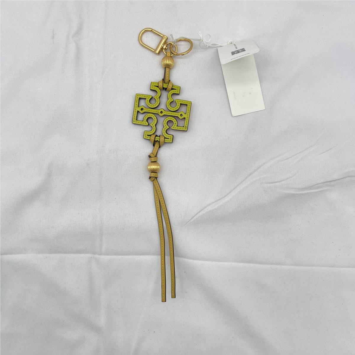 Tory Burchkey Ring Bag Kira Tassel Charm Orange Citrine/island Chartreuse
