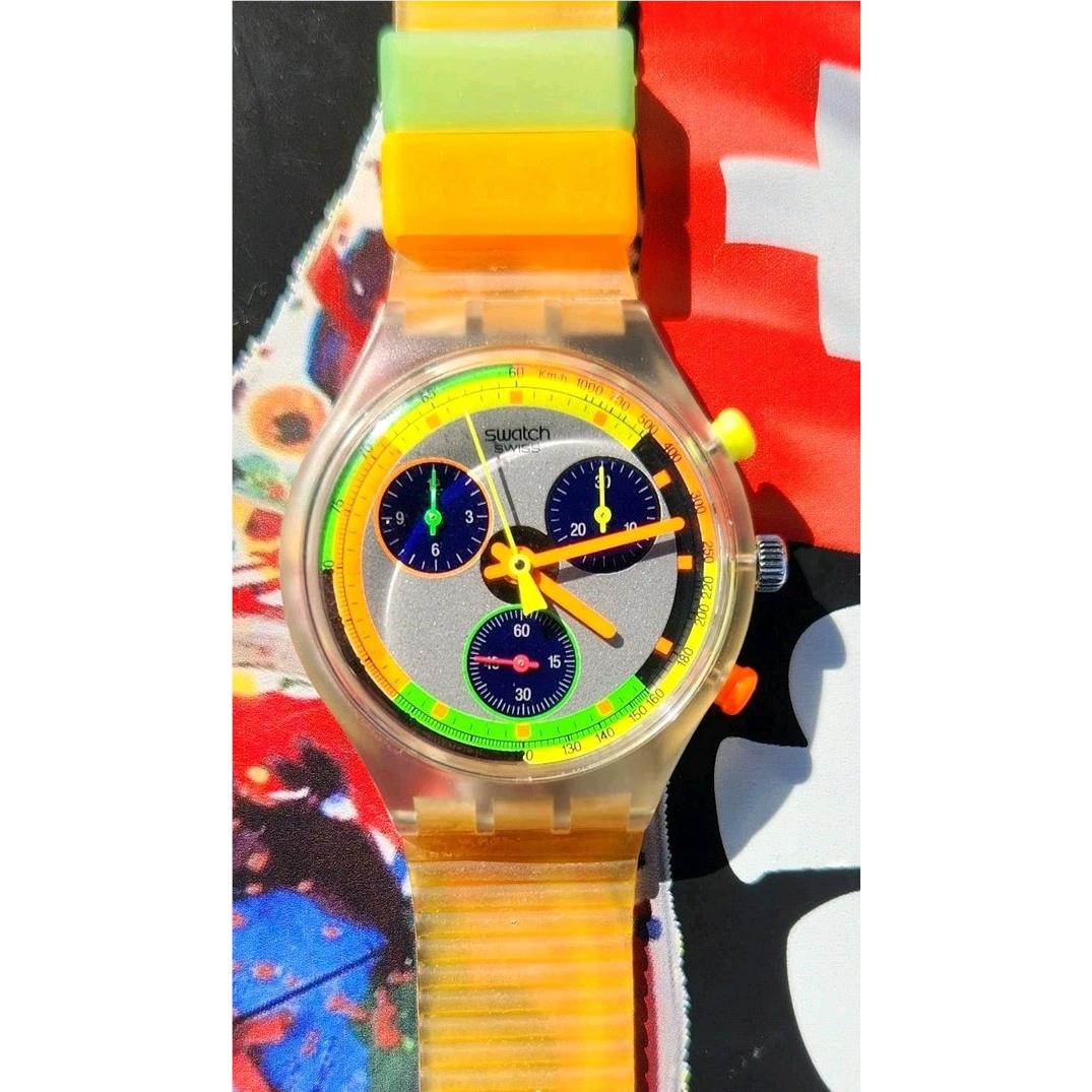 Swatch Jelly Stag SCK104 1993 Chrono Old Stock Chronograph Watch