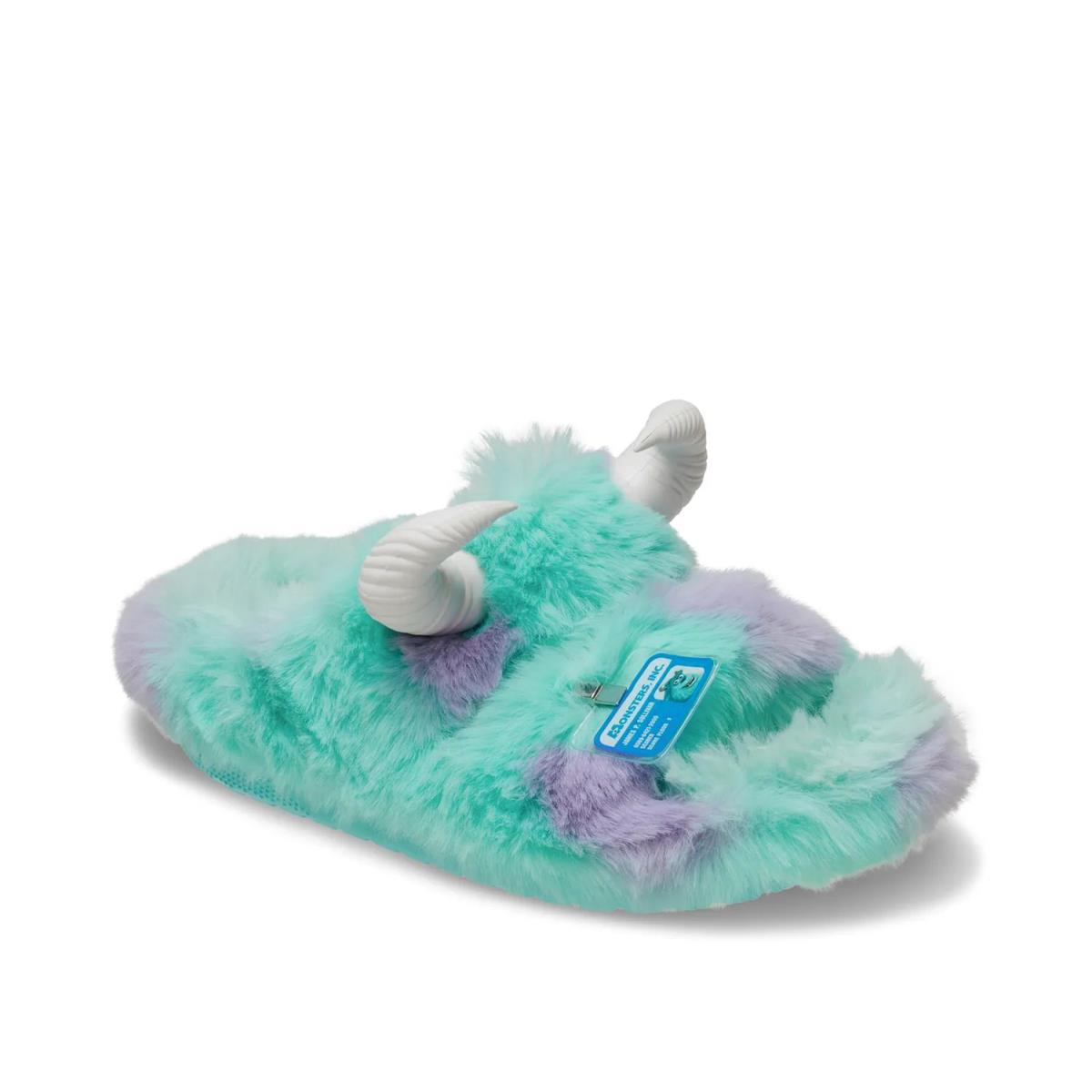 Woman`s Sandals Crocs Monsters Inc. Sulley Cozy Sandal Turquoise/Purple Spotted