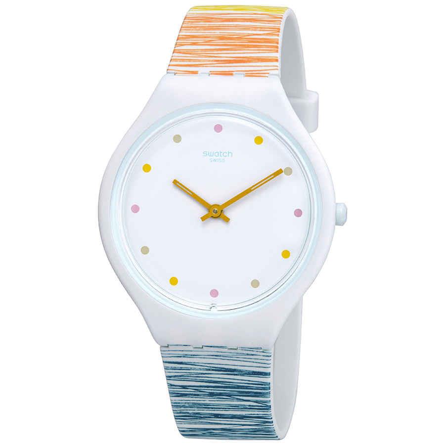 Swatch Skinesquisse White Dial Ladies Watch SVOW103