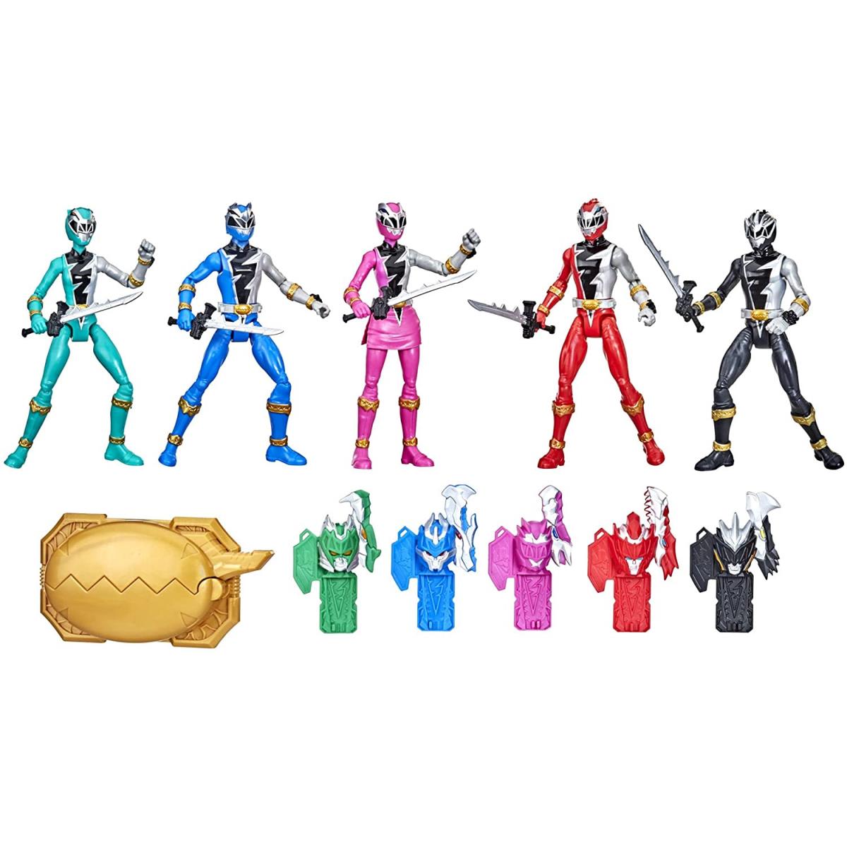 Power Rangers Dino Fury 5 Team Multipack 6 Action Figure with Keys Accessories