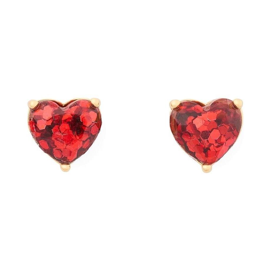 Kate Spade New York My Love Women`s Red Multi Stone Heart Stud Earrings ERK324