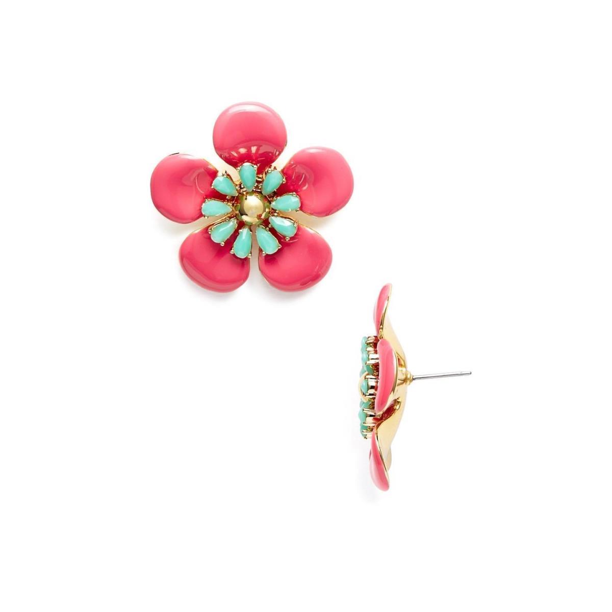New Kate Spade New York Spring Forward Pink Flower Stud Earrings WBRUF413