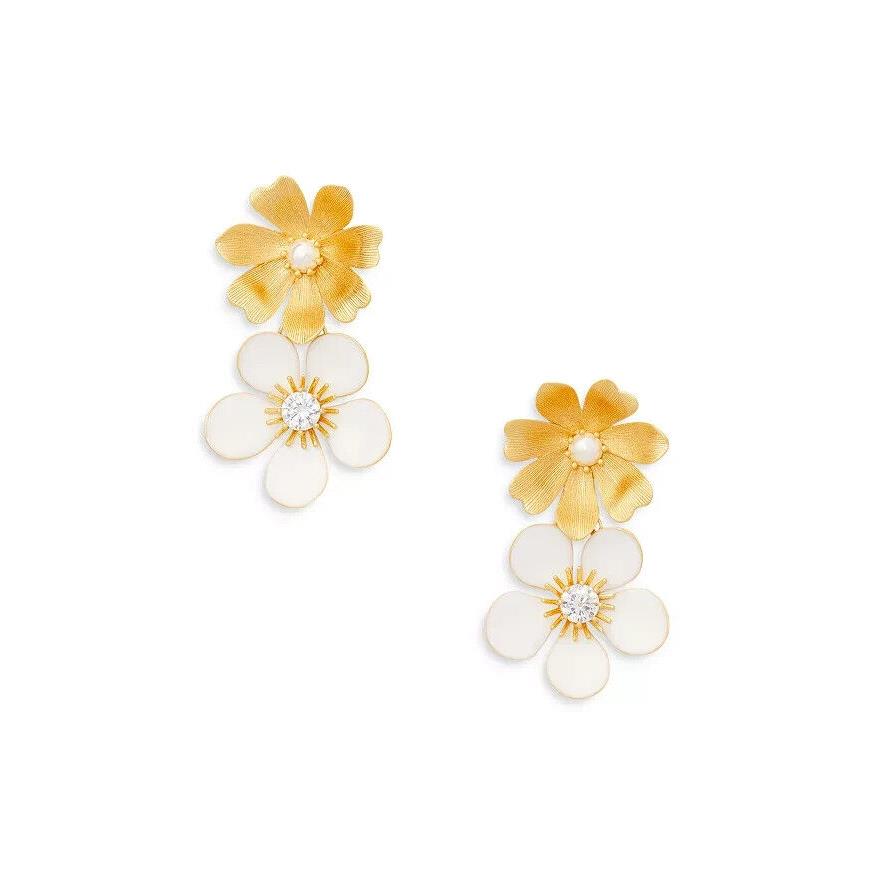 Kate Spade New York W1125 White/gold Garden Party Double Drop Earrings