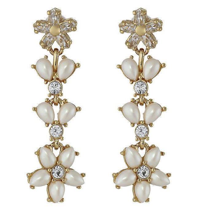New Kate Spade New York 14K Gold Fill Mini Bouquet Linear Earrings WBRU8319