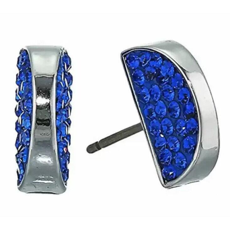 Kate Spade New York W1063 Women`s Pave Sapphire Half Circle Stud Earrings