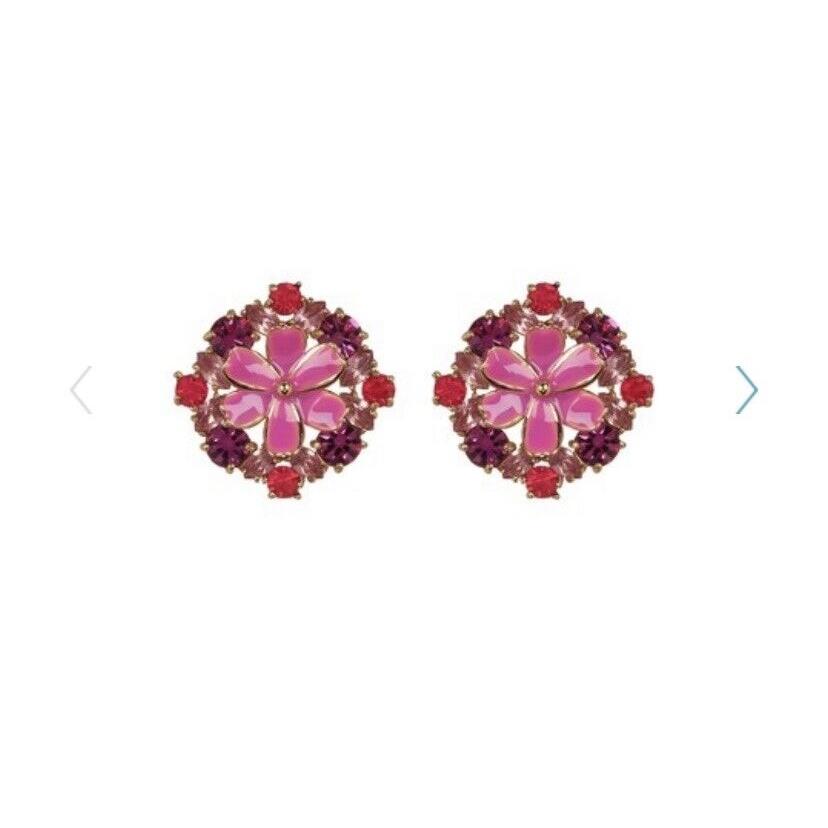 Kate Spade Here Comes The Sun Pink Stone Floral Stud Earrings S3