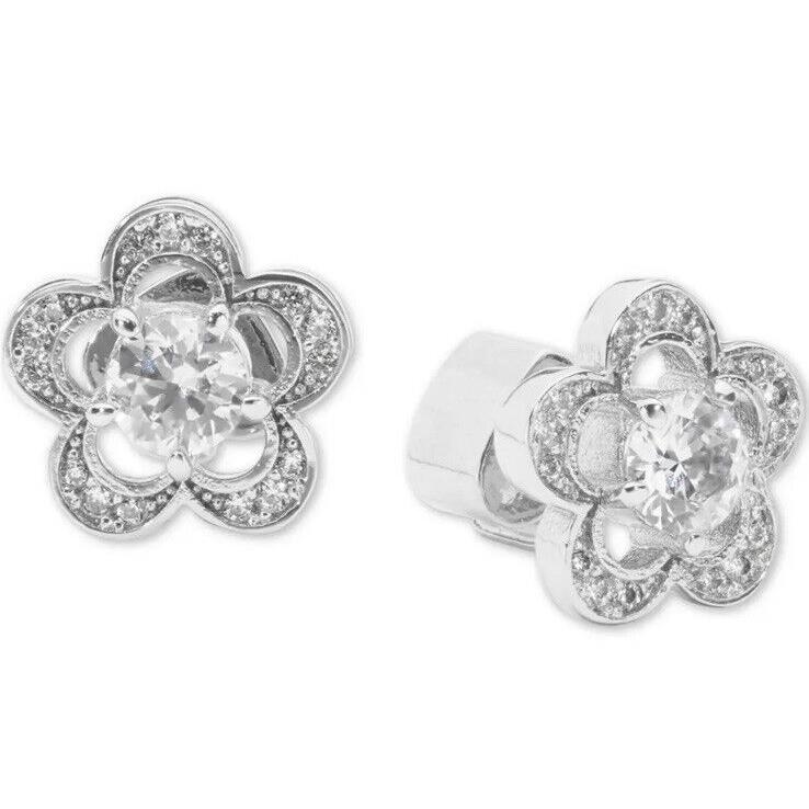 Kate Spade New York W1129 Women`s Silver Crystal Flower Stud Earrings