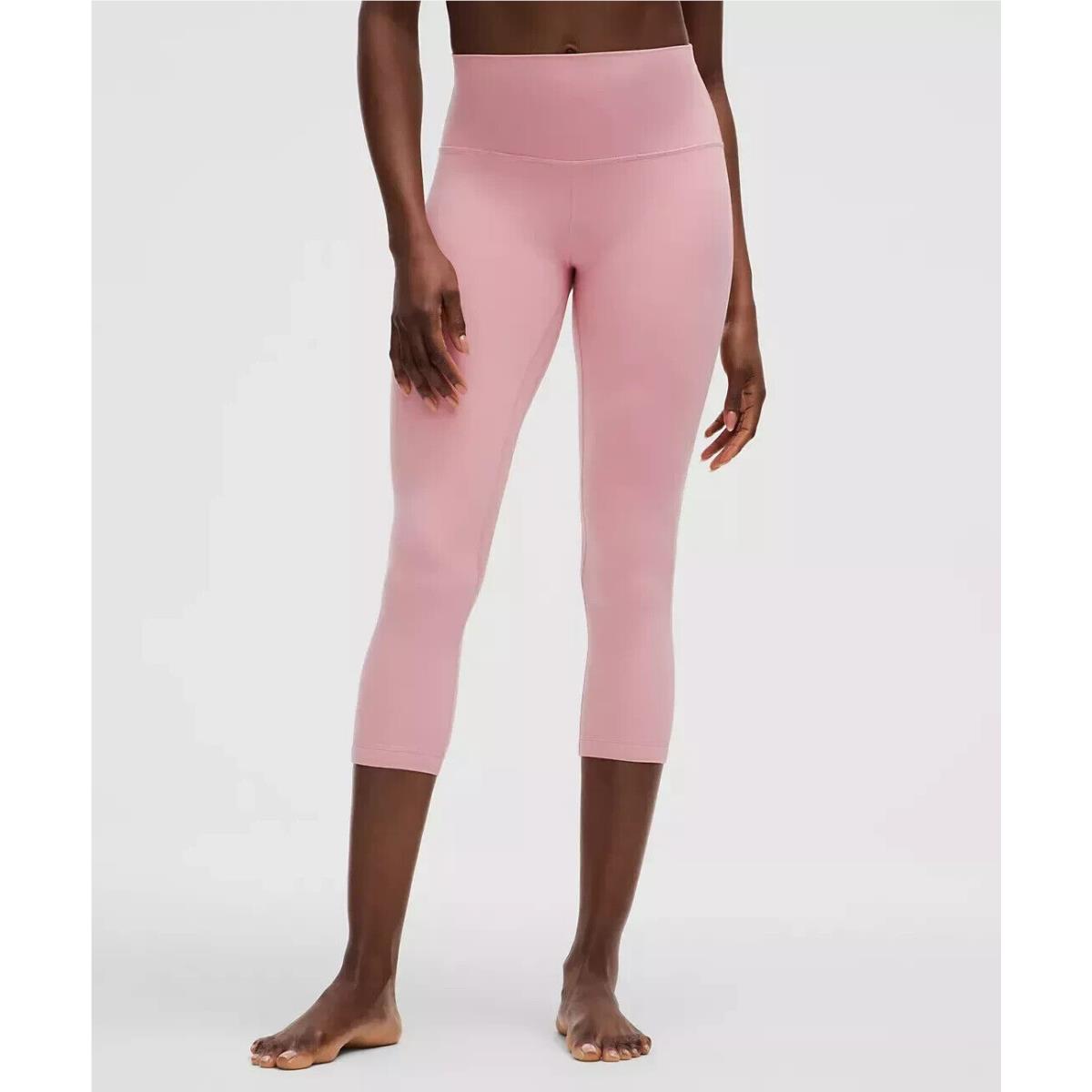 Lululemon Align High-rise Crop 23 Lined Pink Tide. Size 0 . LW6BWSS
