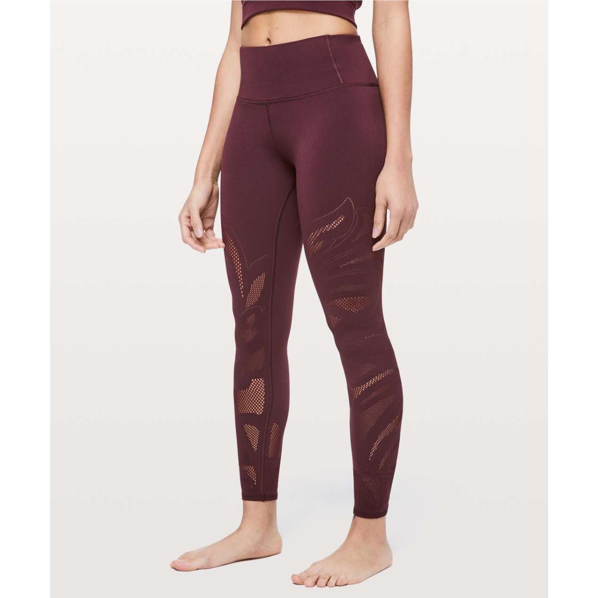 Lululemon Reveal Tight 25 Mesh Perforated Tights Pants 8
