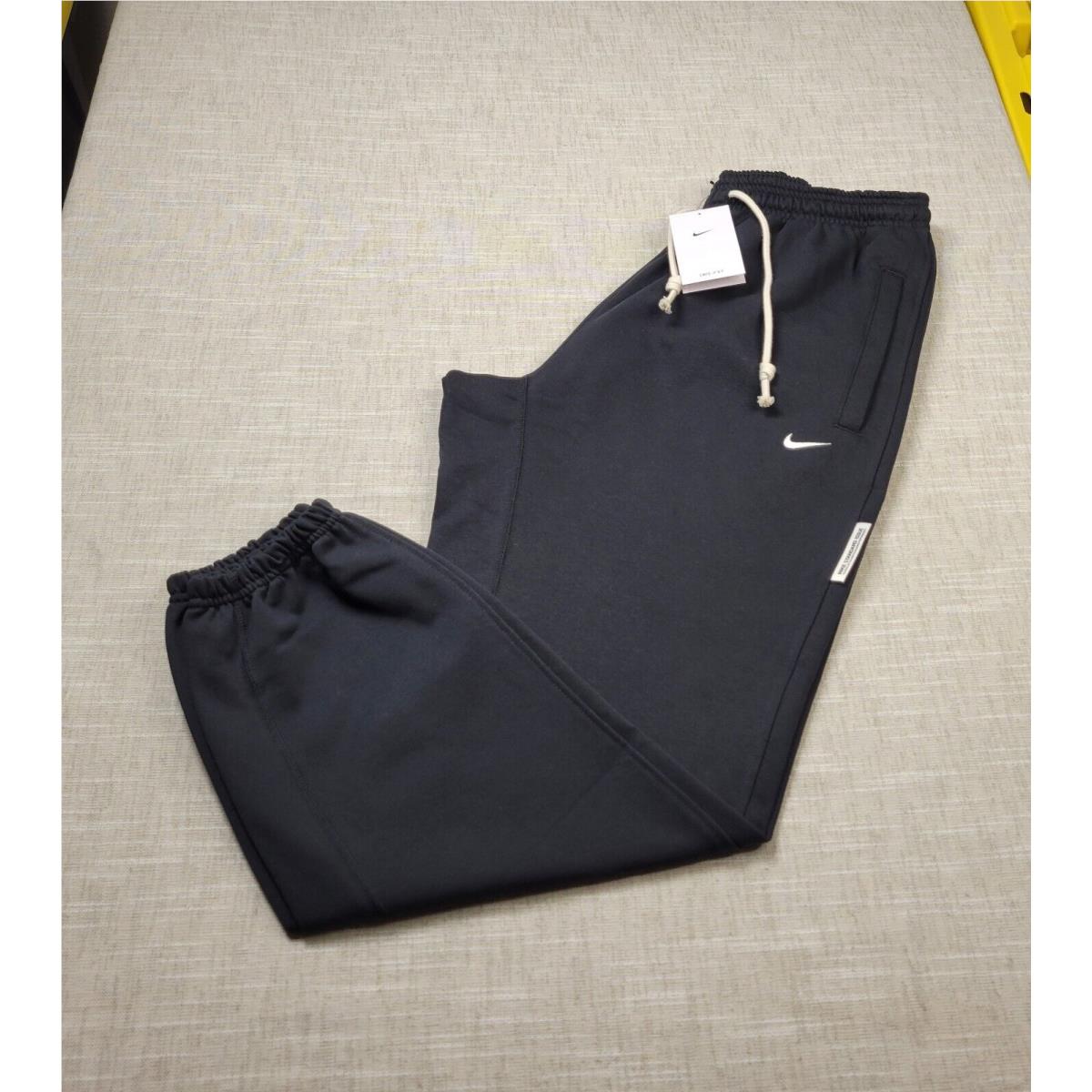 Nike Jogger Pants 2XL Tall Men Black White Terry Standard Issue Taper Basketball