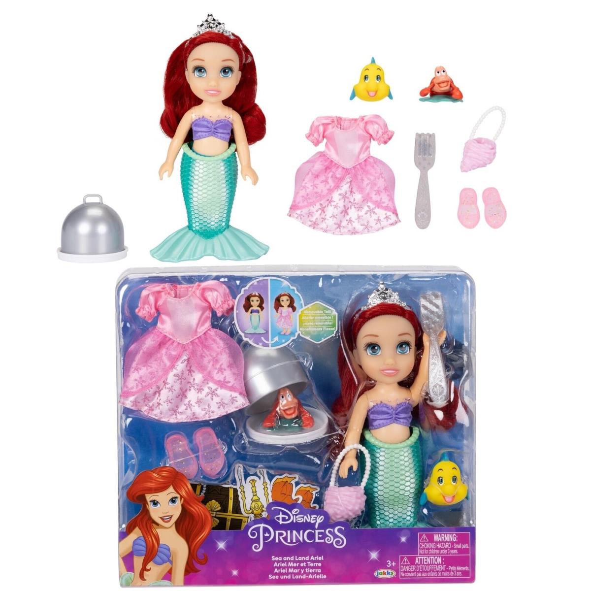 Disney Princess Ariel Doll Sea to Land Petite Ariel Doll with Sebastian