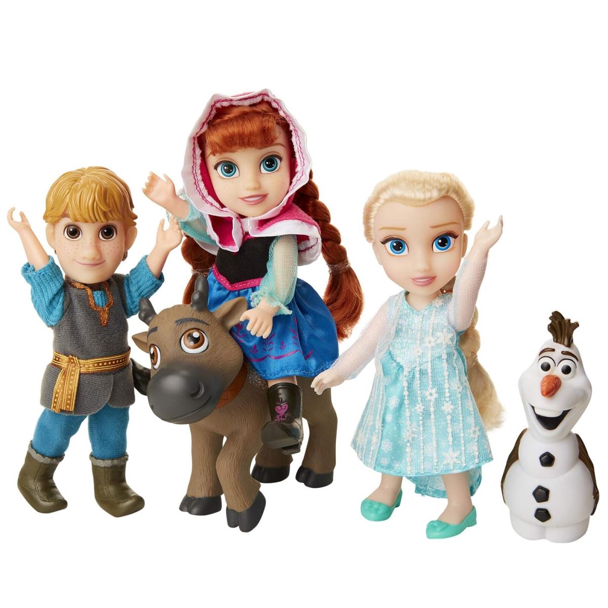 Deluxe Petite Doll Gift Set - Includes Anna Elsa Kristoff Sven and Olaf
