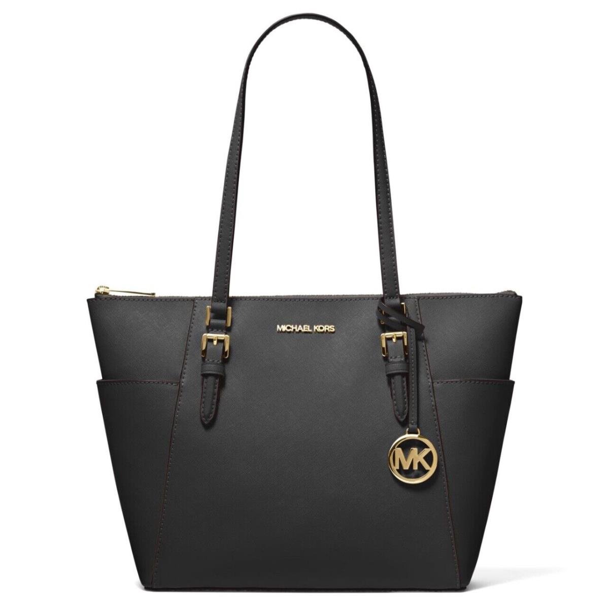 Michael Kors Charlotte Large Top-zip Tote Bag Black (Saffiano)
