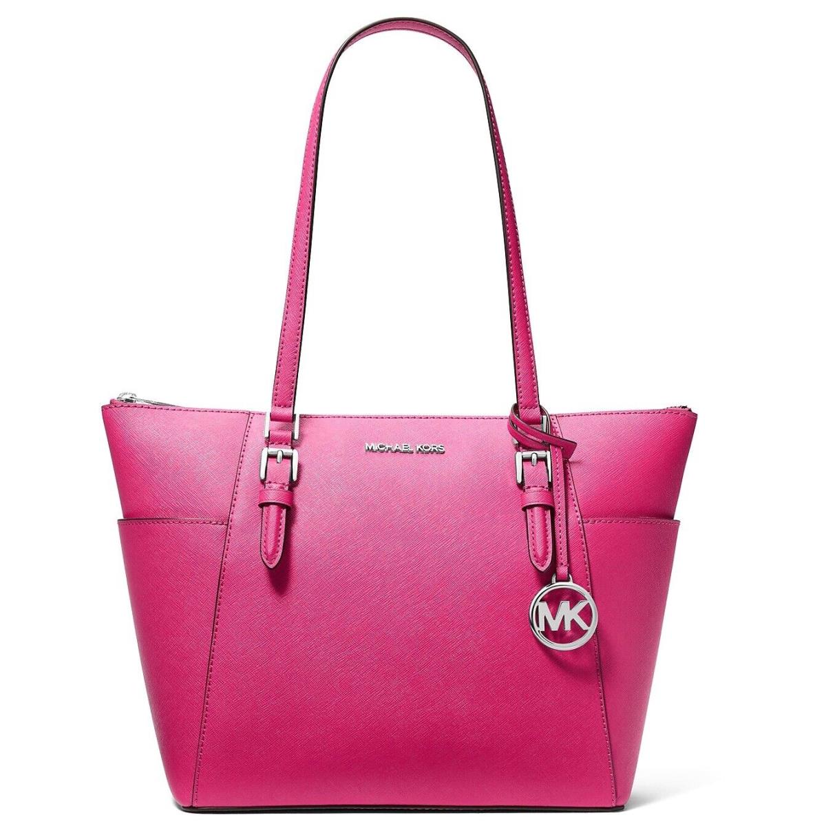 Michael Kors Charlotte Large Top-zip Tote Bag Dragonfruit (Saffiano)