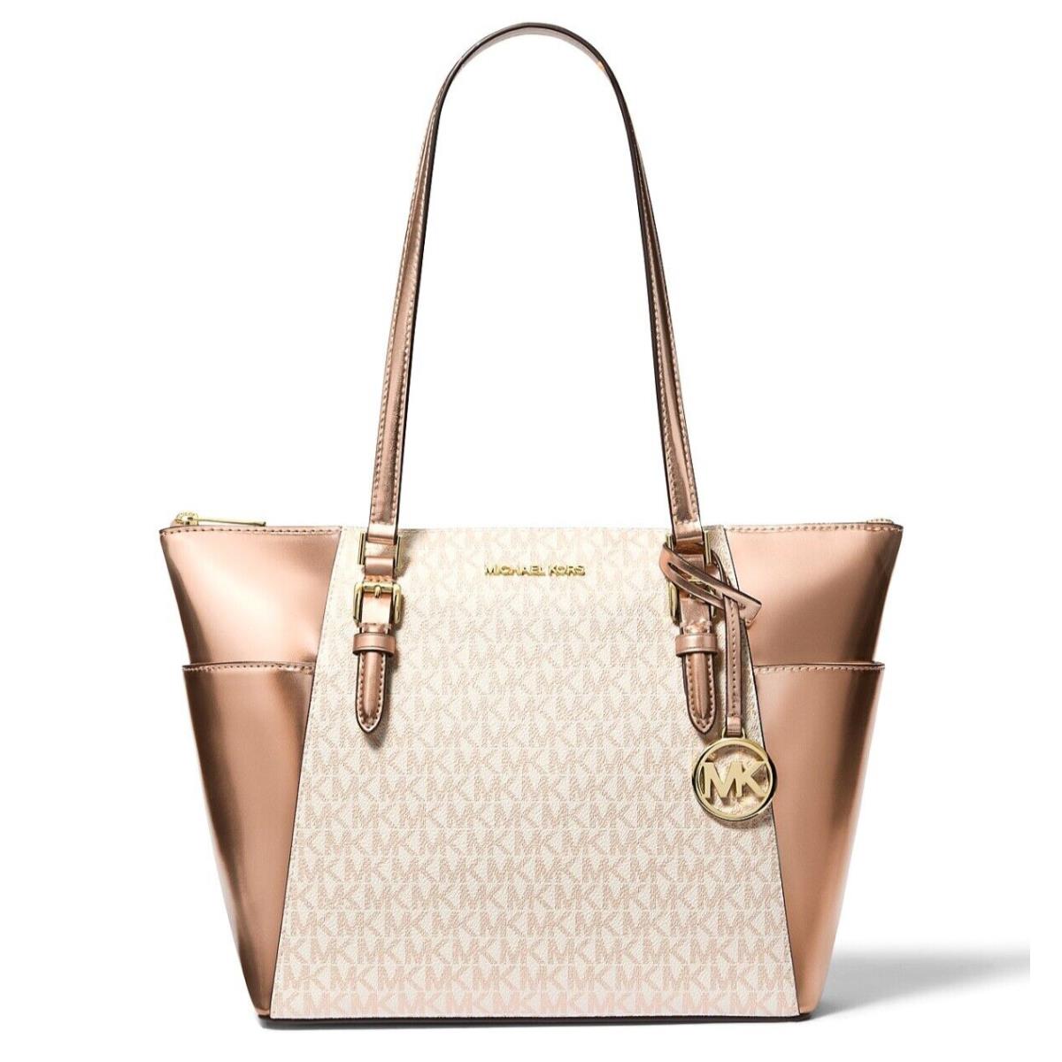 Michael Kors Charlotte Large Top-zip Tote Bag Rose Gold (Signature Logo)