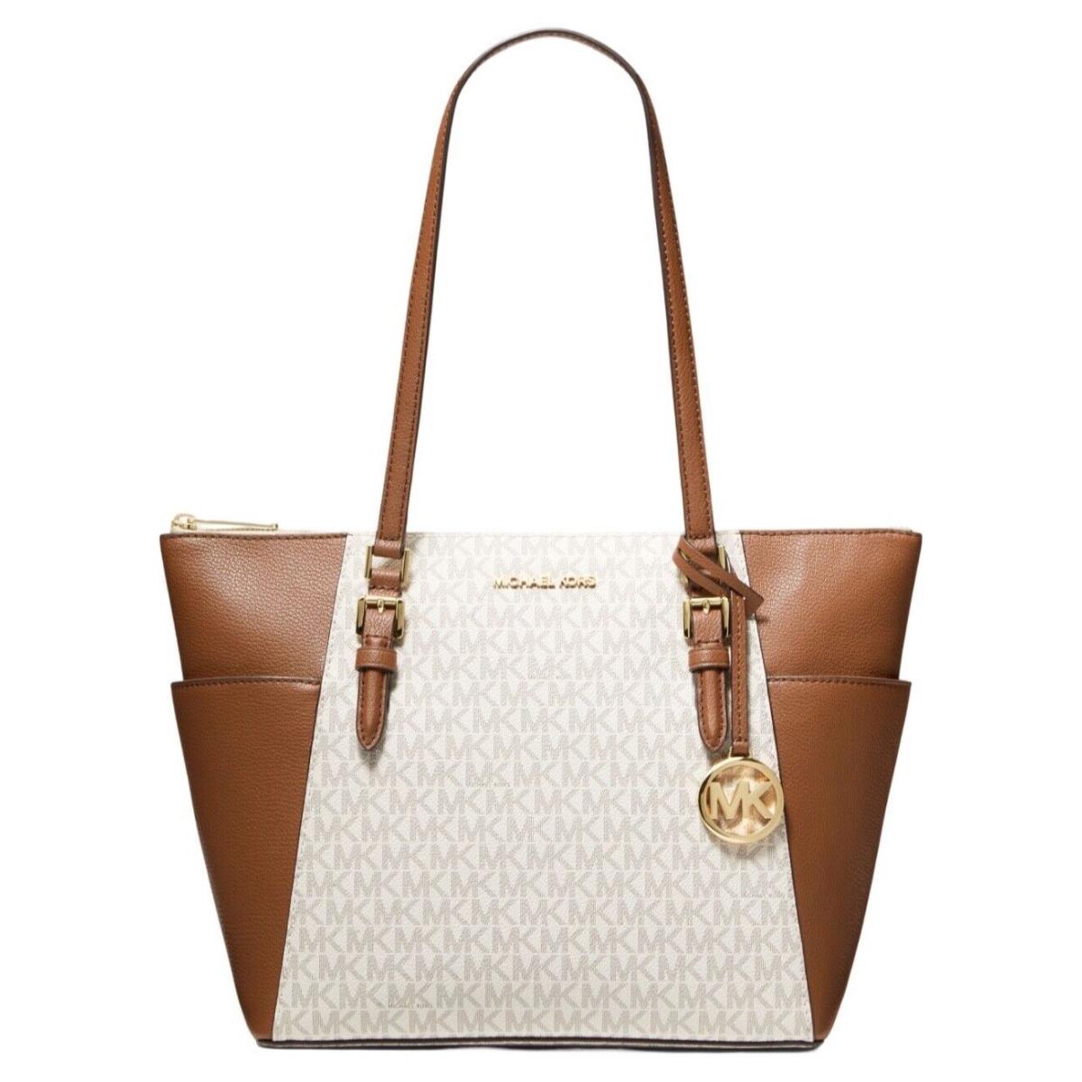Michael Kors Charlotte Large Top-zip Tote Bag Vanilla (Signature Logo)