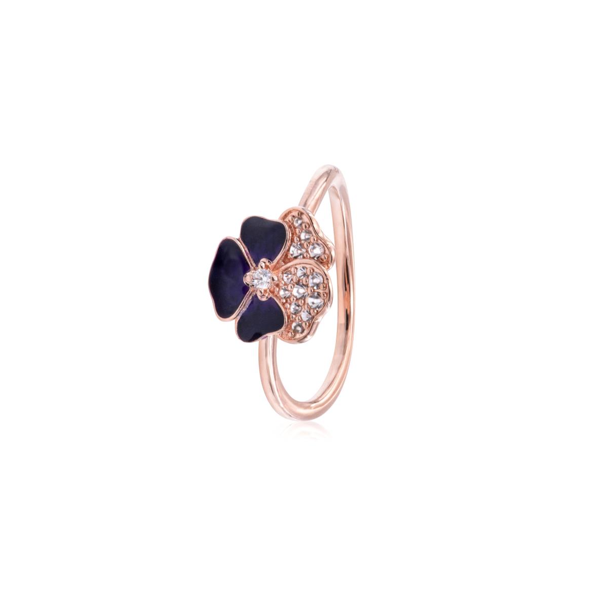 Pandora Deep Purple Pansy Flower Ring