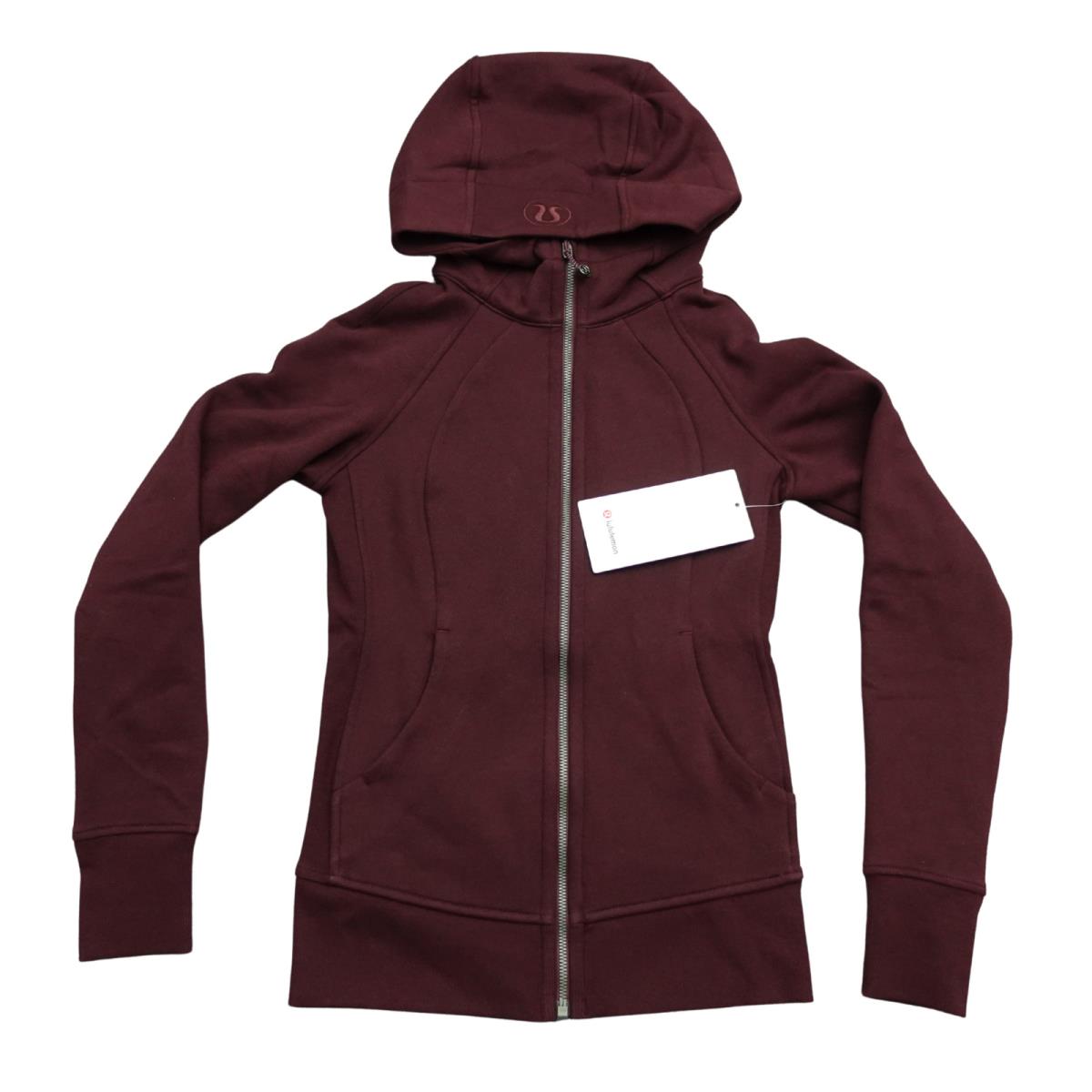 Lululemon Size 4 Scuba Full Zip Hoodie Garn Garnet Maroon