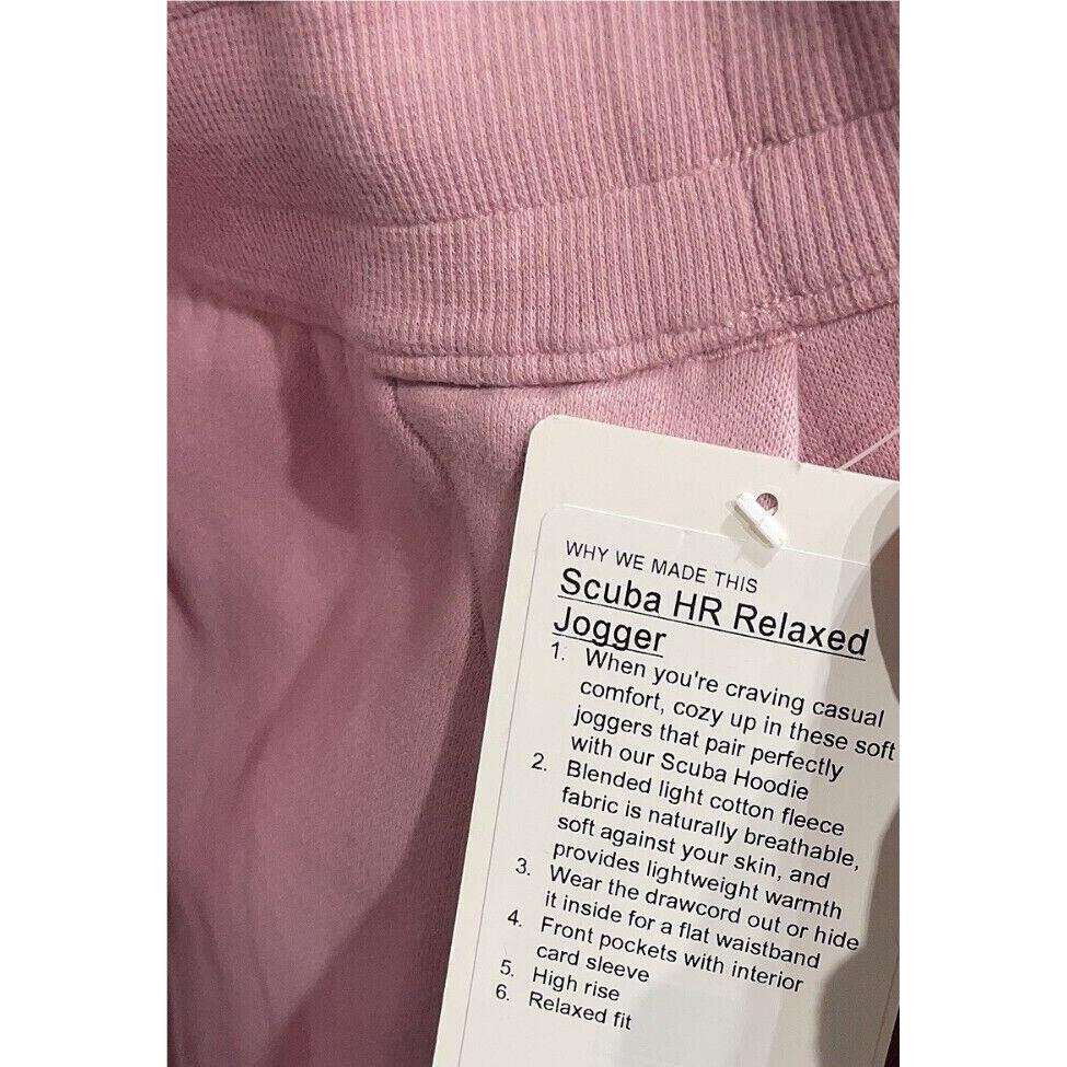 Women`s Lululemon Scuba HR Relaxed Jogger High Rise Full Length Pink Peony SZ 10