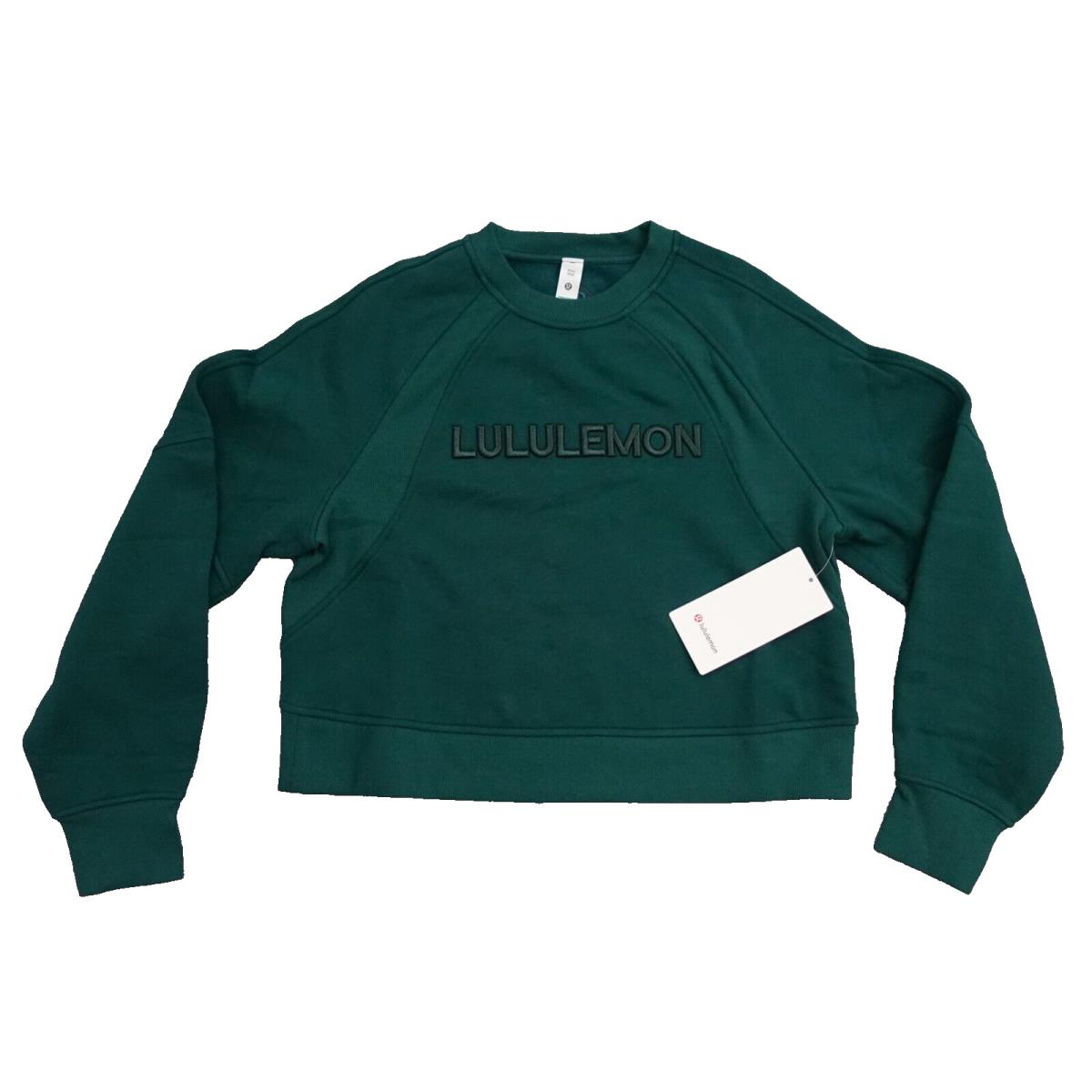 Lululemon Size Xs/s Scuba Oversized Sweatshirt Pullover Wordmark Smtl Green