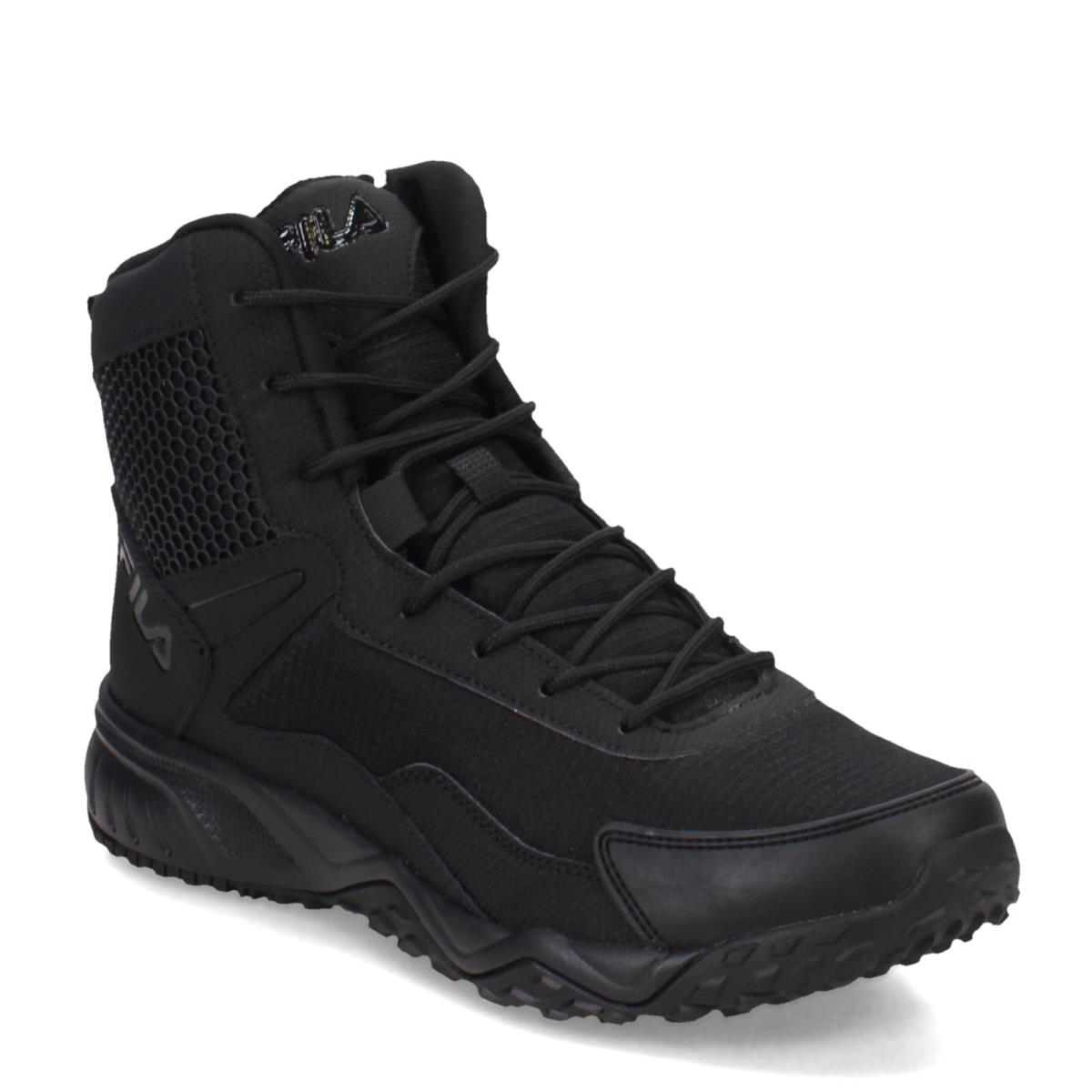 Men`s Fila Chastizer Work Boot 1LM00984-001 Solid Black Blend