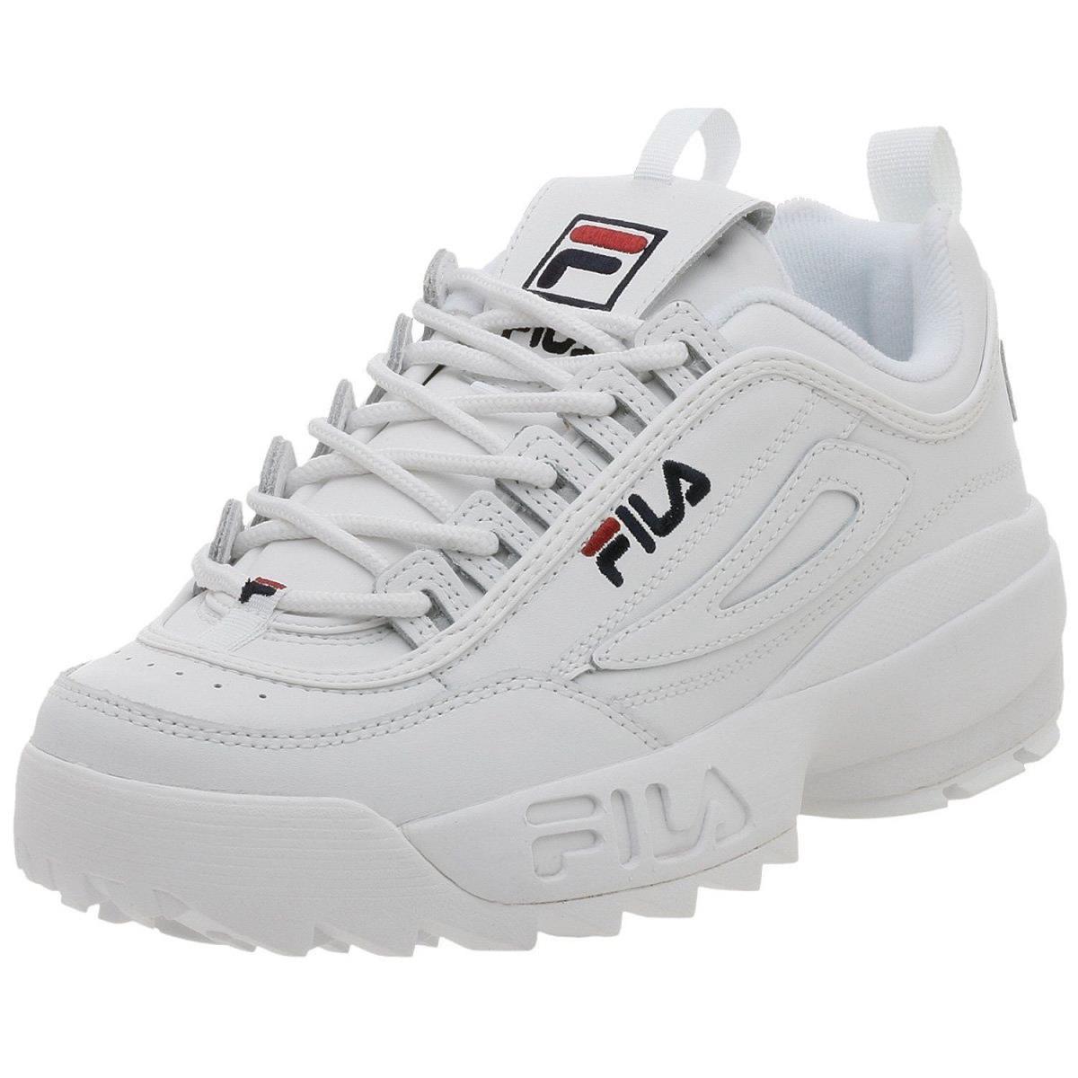 Men Fila Disruptor II Synthetic Fw02945-111 White/navy Size 7