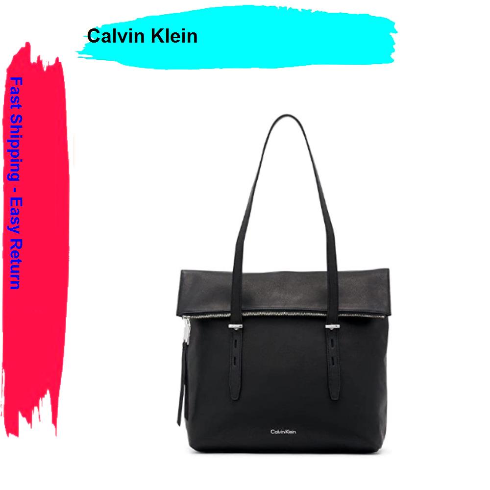 Calvin Klein Aurora Tote 12.5 x 13 x 7 Black/silver Color