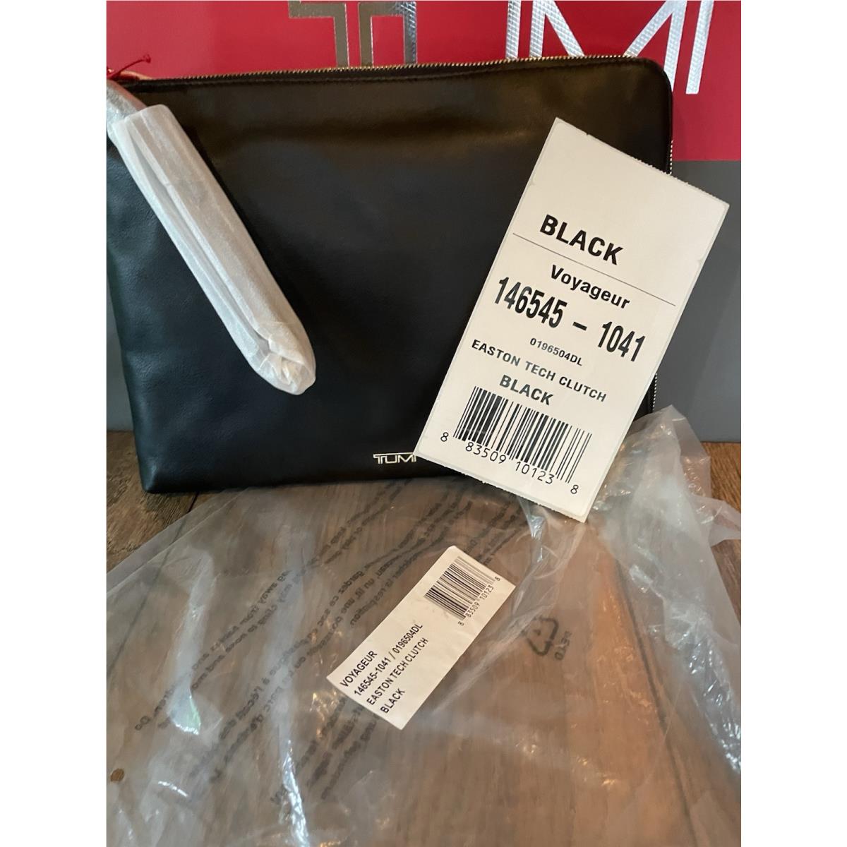 Tumi Voyageur Leather Easton Tech Clutch Computer Tote in Black