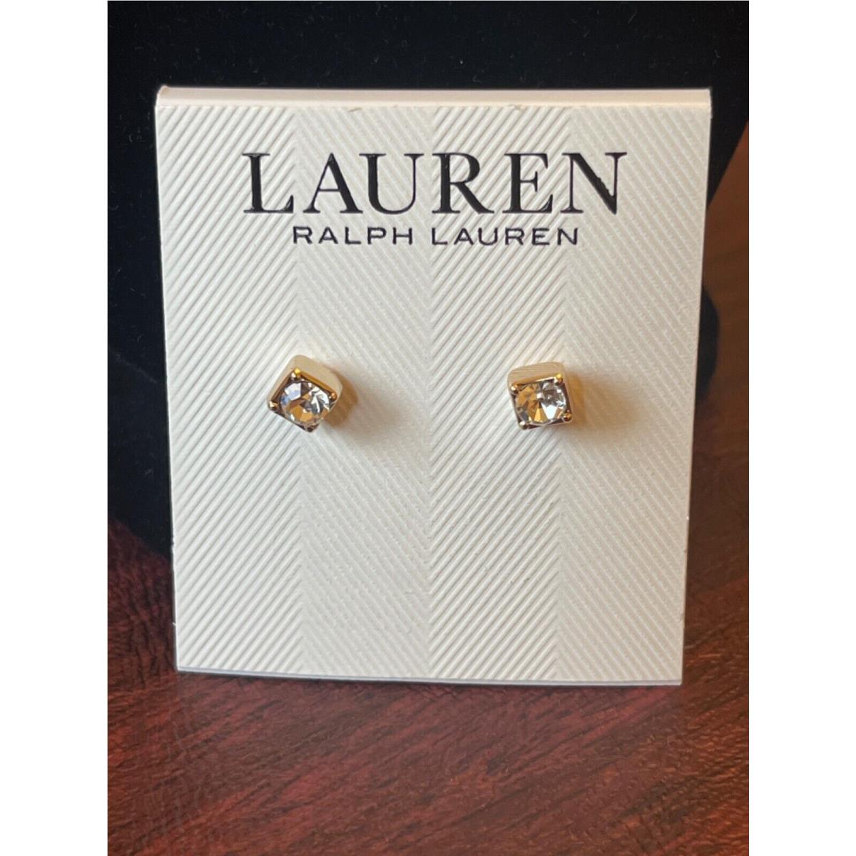 Lauren Ralph Lauren Jewelry Select 50+ Necklace Earring Bracelet $35-$98 Earrings, Crystal Stud Gold Tone, 1/5 ` Pierced