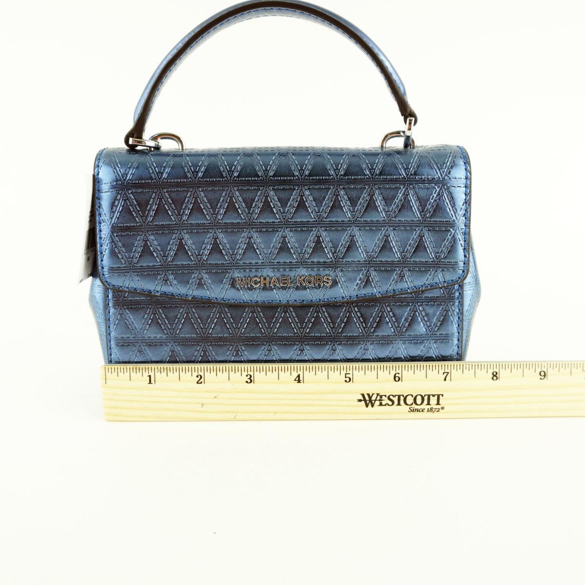 Michael Kors Ava Mini Crossbody Bag / Shoulder Bag / Purse Steel Blue