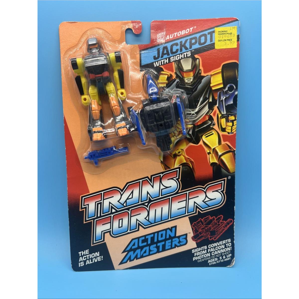 Transformers Action Masters Jackpot w/ Sights Figure Hasbro Autobot 1989