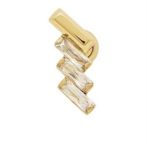 Michael Kors Gold Tone Tie Affair Baguette Crystals Stud Earrings MKJ6070