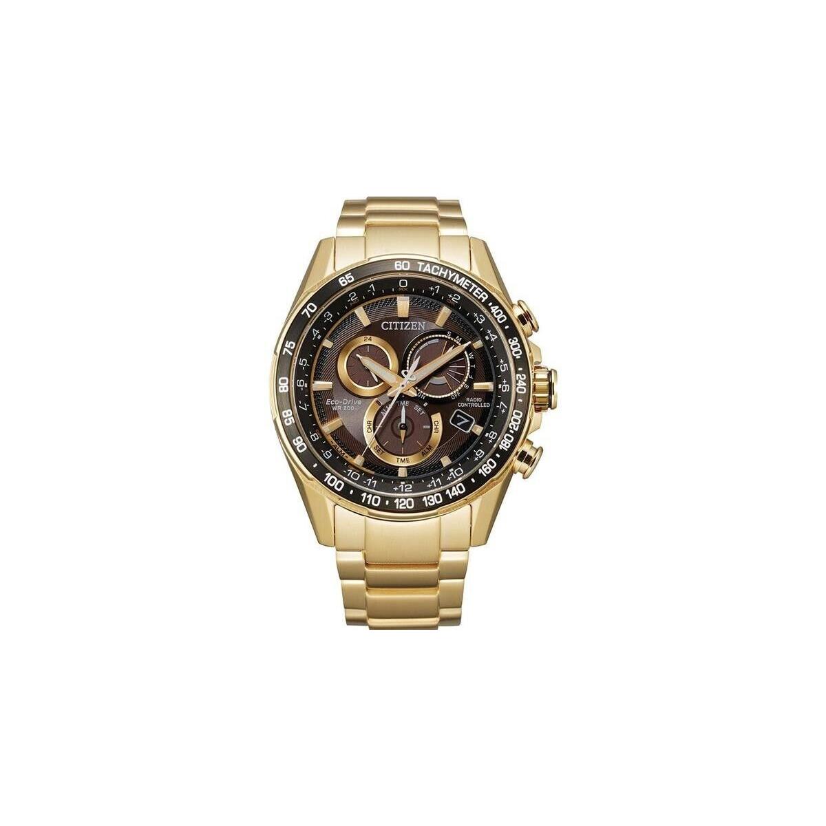 Citizen Men`s Pcat Atomic Gold Chronograph 43mm Watch CB5912-50E