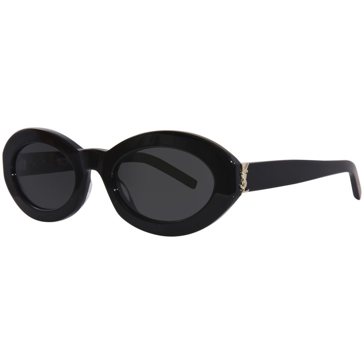 Saint Laurent SL-M136 001 Sunglasses Women`s Black/dark Grey Oval Shape 52mm