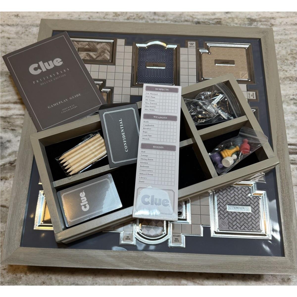 Pottery Barn Wooden Clue Board Game Deluxe Edition
